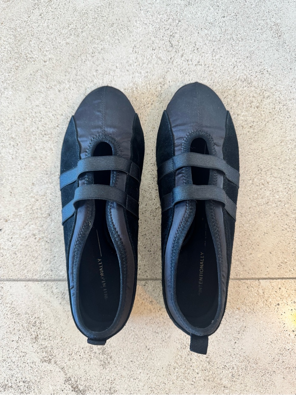 INTENTIONALLY BLANK Black Sporty Ballet Sneaker Flats